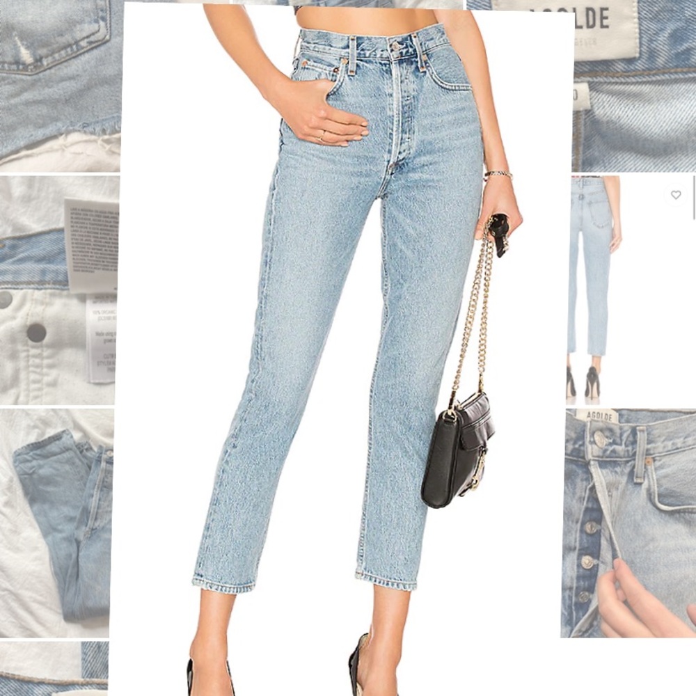 Agolde Riley High Rise Straight Crop Jeans - Picture 2 of 7